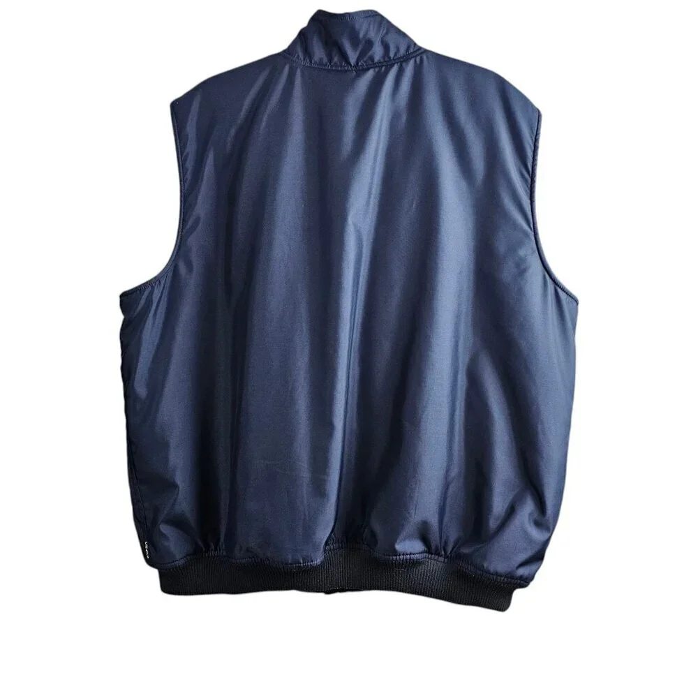 Chaps Men's Classic Sleeveless Nylon Fleece Navy Vest